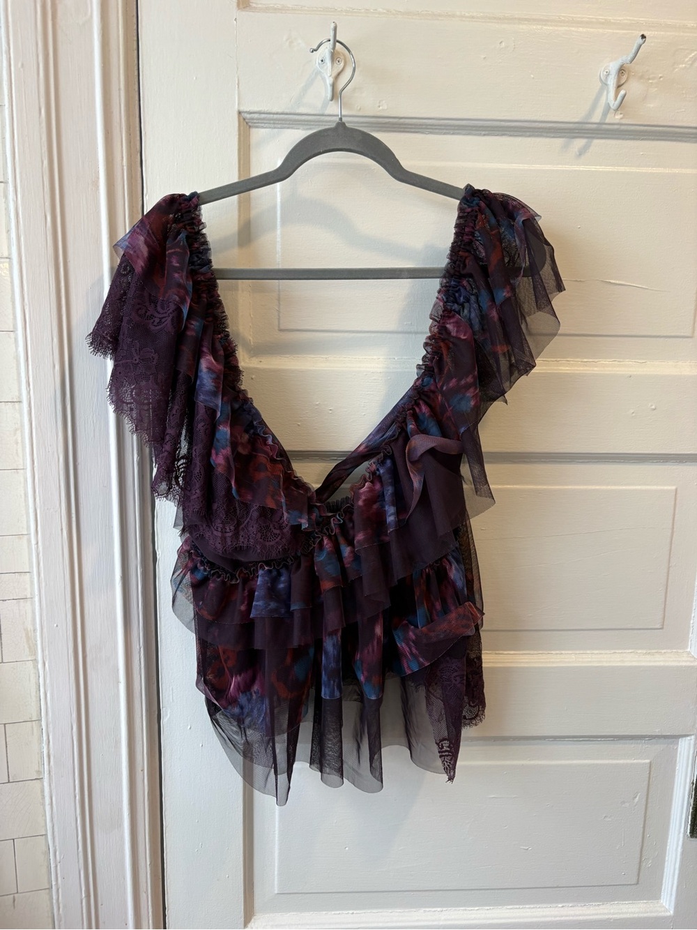 Anthropologie lace tulle blouse